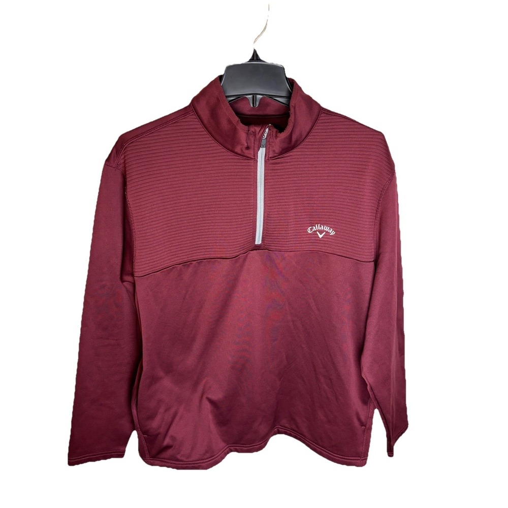 Callaway 1/4 Zip Golf Pullover Jacket Men's Size Large Burgandy READ